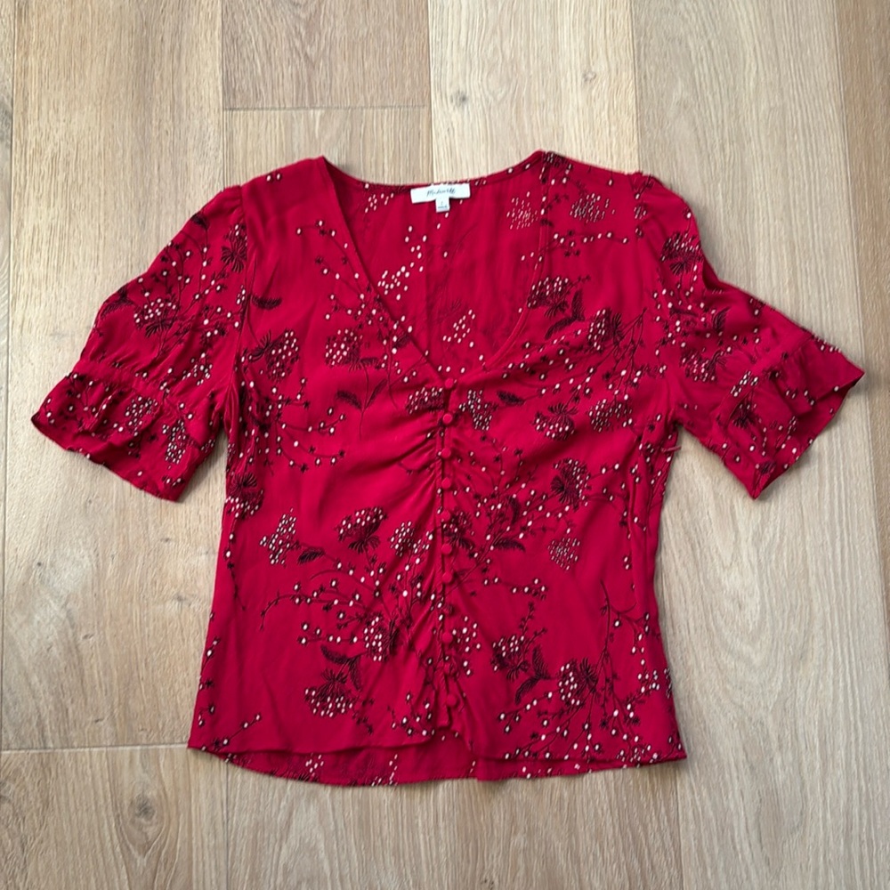 Madewell Women’s Shirt Red Floral